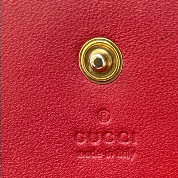 Gucci EUC Cherries GG Supreme Compact Bifold Wallet has ALL rhinestones - Picture 4 of 16